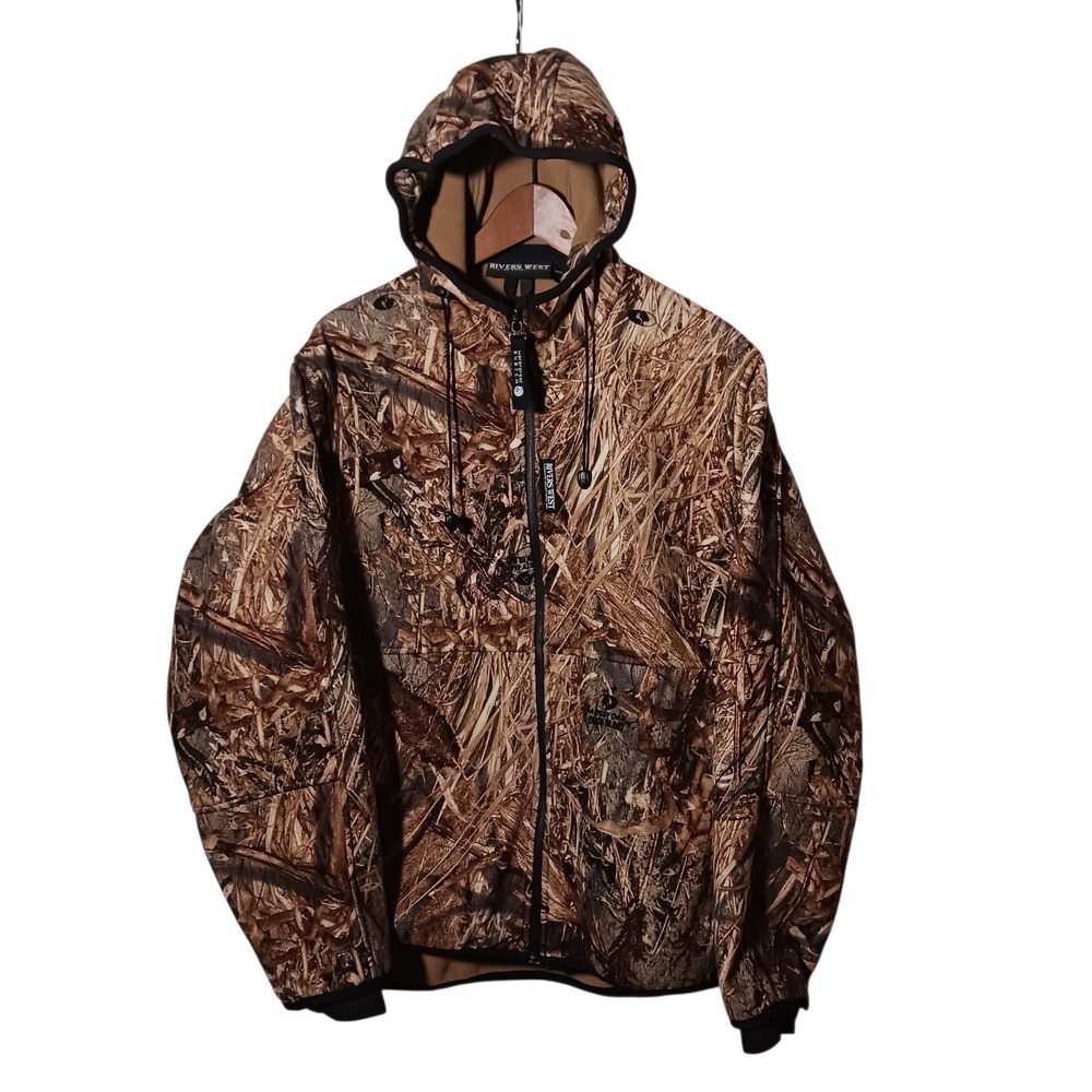 Rivers West H2P Waterproof Fleece Lined Mossy Camo Duck Blind Jacket Men's Large